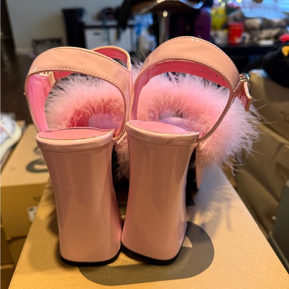 Sugar Thrillz Pink Fluffy Platform Shoes - Picture 3 of 5